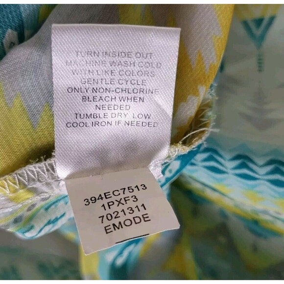 One World Womens S Sheer Cropped Top Green- Short Kimono Sleeve- Tie Front Boho - Picture 5 of 9